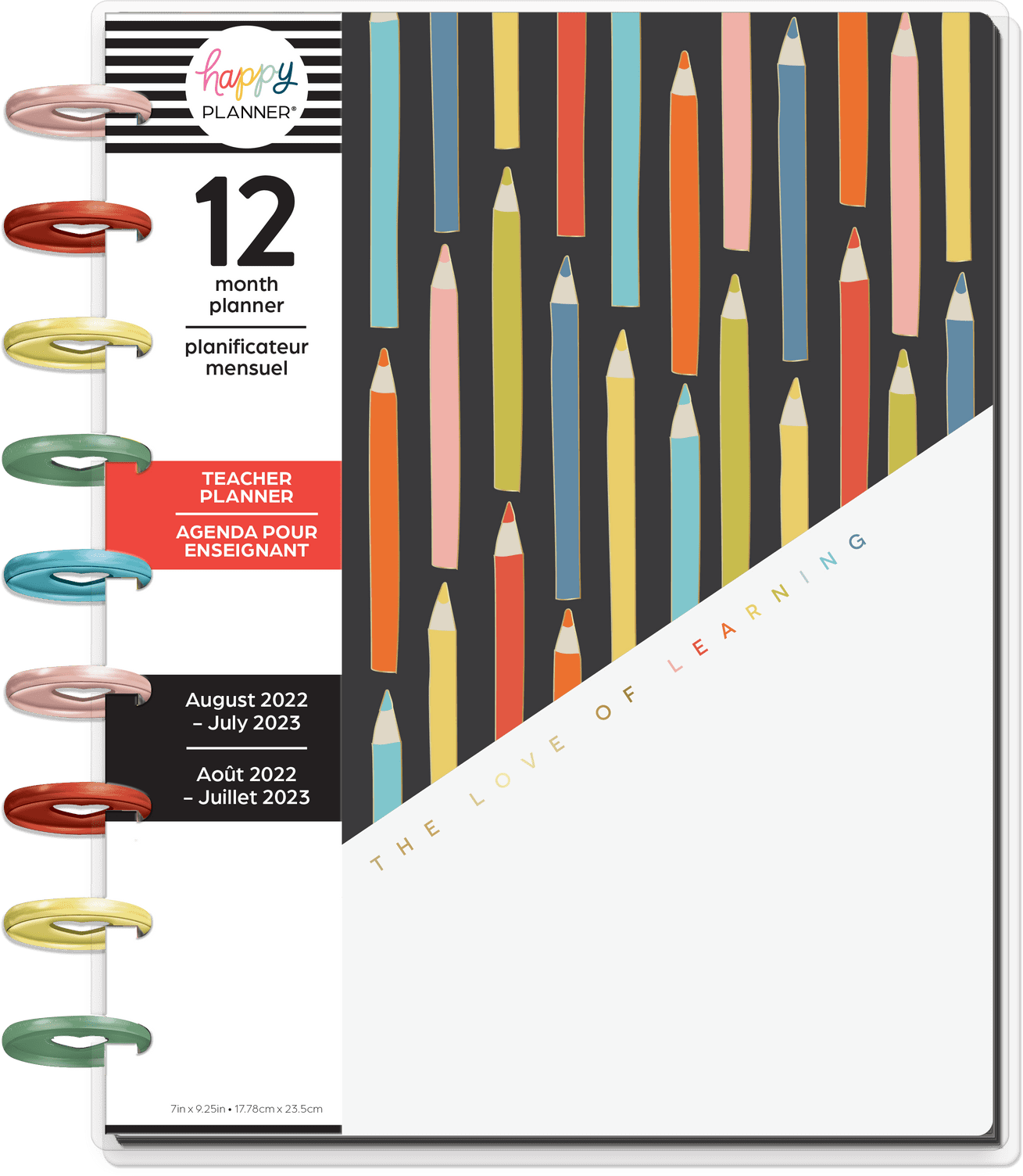 The Happy Planner, Classic 12 Month Planner, Aug 2022- July 2023, 8.8'x1.3'x 9.8', Colorful Collage