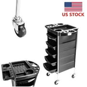 Ktaxon Salon Hairdresser 5-Tier Drawers Storage Trolley with Castors, Multifunctional Hairdressing Beauty Makeup Cart Coloring Spa Salon Cart