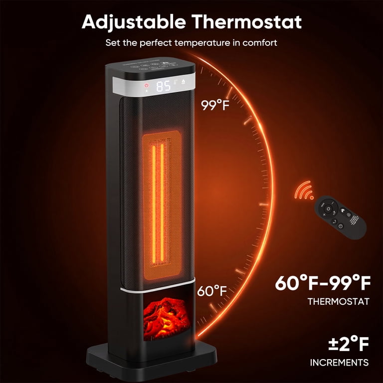 EDX 24-Inch Ceramic Space Heater with Oscillation photo 4