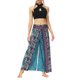 thumbnail image 1 of VISgogo Pantalones de pierna ancha de verano para mujer, pantalones sueltos sueltos de tiro medio con estampado bohemio con divisiones para yoga, playa, vacaciones VISgogo  moda, 1 of 7