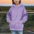 thumbnail image 6 of Lenpel Girls' Oversized Hoodies Casual Long Sleeve Hooded Tunic Sweatshirts Pullover Sweatshirt Tops with Pockets for Kids(Purple,14-15 Years), 6 of 6