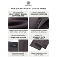 thumbnail image 4 of Men's Heavyweight Cotton-Blend Casual Pants, 360GSM Winter Straight Cut Trousers with Embossed Detailing (29" Inseam), 4 of 11