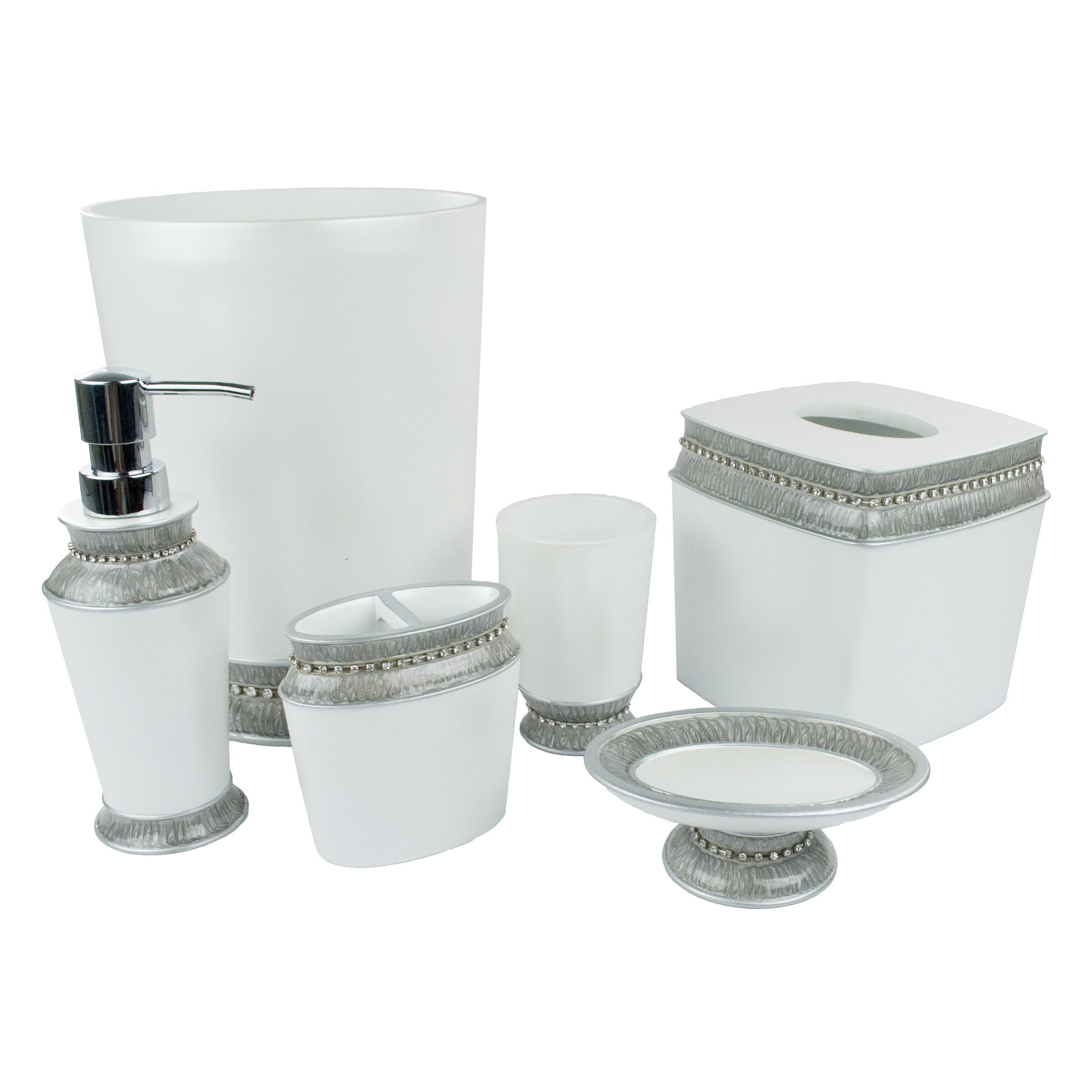 Sherry Kline Victoria Jewel Grey 6piece Bath Accessory Set Walmart