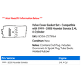 thumbnail image 2 of Valve Cover Gasket Set - Compatible with 1999 - 2005 Hyundai Sonata 2.4L 4-Cylinder 2000 2001 2002 2003 2004, 2 of 2