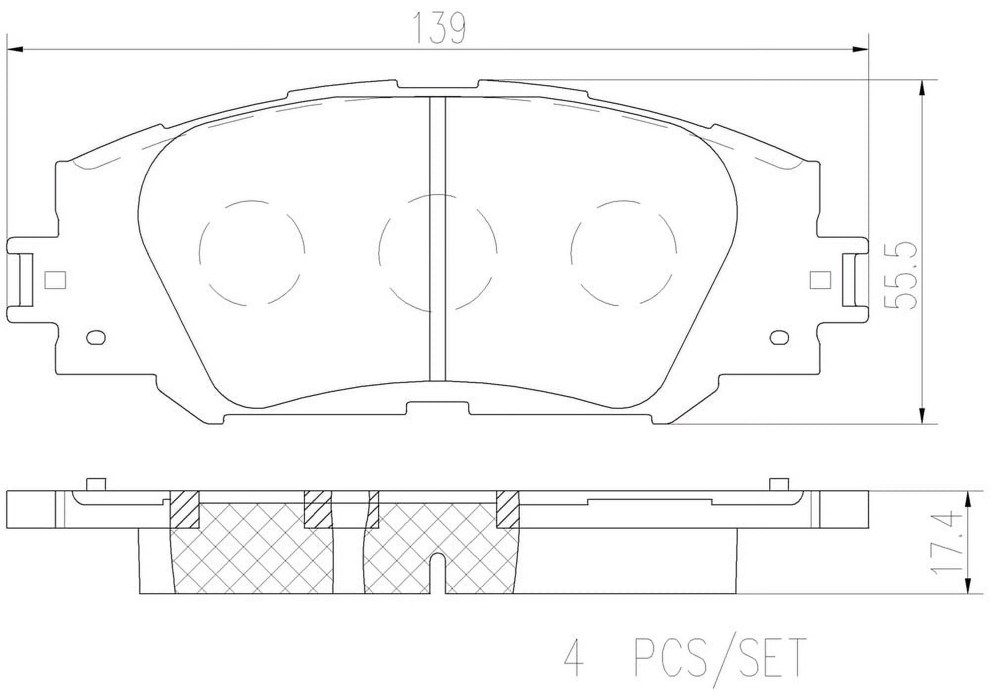 Brembo P83155N NAO BRAKE PADS Fits select: 2014-2016 TOYOTA COROLLA L/LE/LE PLUS/PREMIUM/S/S PLUS/PREMIUM, 2017 TOYOTA COROLLA L/LE/XLE/SE/XSE