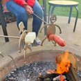 thumbnail image 4 of 2 uds soporte para barbacoa accesorios de tenedor DIY (excluyendo tenedores) BBQ Campfire Stick Fun Camping fiesta al aire libre acero inoxidable BBQ Stand Tool Set, 4 of 5
