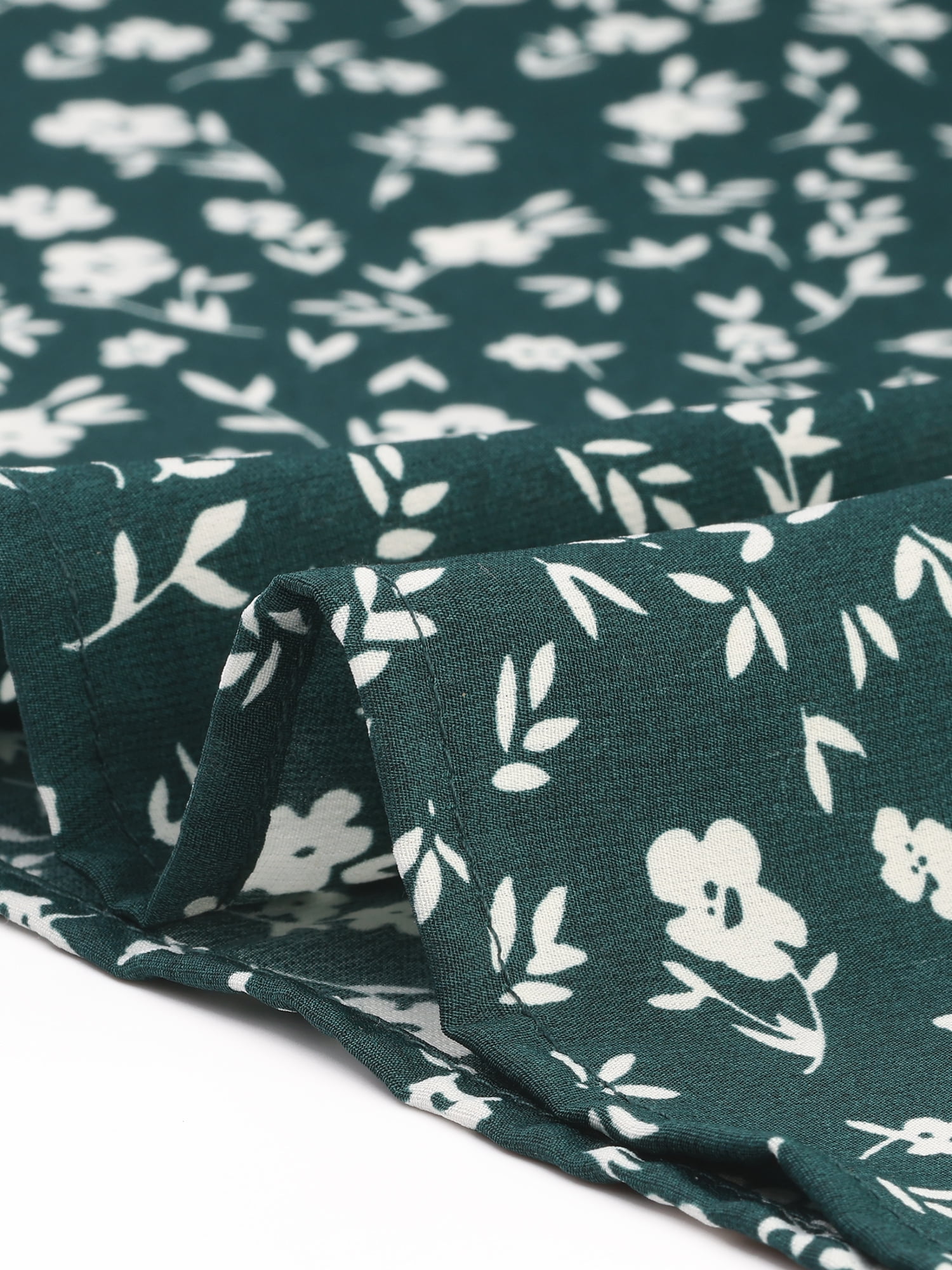 DARING DIVA Women's Plus Pleated High Waist Midi Casual Floral Skirt 2XL Dark Green