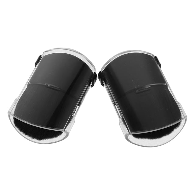 BESTYASH 2Ud Brochas De Maquillaje Pequeñas Retráctiles Para Polvo Suelto Y Base En Color Negro Portátil