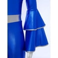 thumbnail image 6 of SiiRoh Girls 70s 80s Disco Hippie Outfit Metallic Bell-Bottom Jumpsuit Singer Dance Party Dress Up Royal Blue 10, 6 of 7