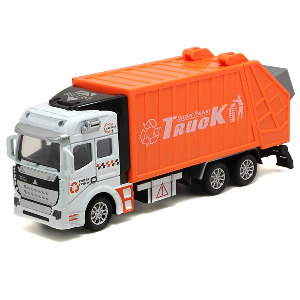 1:48 Garbage Truck Trash Bin Vehicles Diecast Model Car Gift Toy Kids Green 