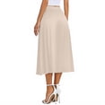 thumbnail image 3 of BUWTTER Women's Skirts Trendy Maxi Below Knee Lace Hollow Loose Fit High Waist Pull On Comfortable Spring Summer Fall Beige Skirt L, 3 of 4
