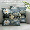 thumbnail image 3 of JEUXUS Zen Wall Art Lotus Flowers Stones on Water Water Lily Zipper Closure Plush Pillowcase White, 3 of 5