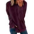 thumbnail image 1 of Chemises de Compression à Manches Longues pour Femmes à Col Rond Uni Plus Sweat-Shirt Oversize Pulls Coupe Ample à la Mode des Hauts Légers pour les Femmes de Grande Taille, 1 of 4