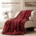 thumbnail image 7 of Sanmadrola Oversized Throw Blanket Soft Fuzzy for Couch Fluffy Blankets Throws Shaggy Faux Fur Blanket Plush Sherpa Blanket Cozy Decorative Gift Throw Blankets for Couch, Sofa Bed 60''x80'' Burgundy, 7 of 7
