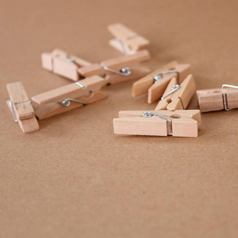 10 Pcs Mini Wooden Clothes Pin Paper Craft Clips Scrapbook Photo