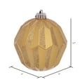 thumbnail image 2 of Vickerman 5" Gold Glitter Faceted Ball Ornament, 3 per Bag, 2 of 2