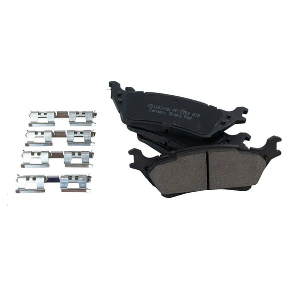 TRQ Premium Posi Ceramic Rear Brake Pad Set for Ford F150 Pickup Truck BFA73395