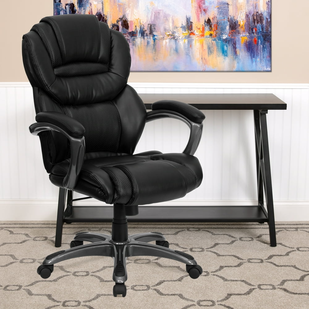 Flash Furniture High Back Black LeatherSoft Executive Swivel Ergonomic
