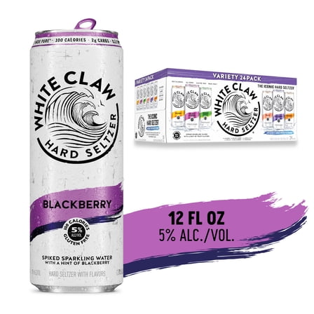 White Claw Hard Seltzer Variety Pack, 24 Pack, 12 fl oz Cans, 5% ABV