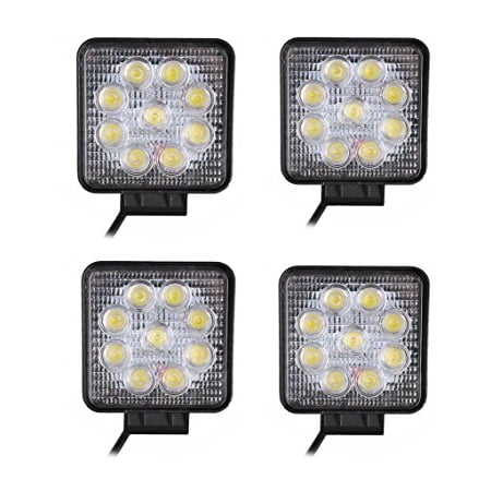 TURBO 4Pcs 27w square spot Led work Light high Waterproof rate IP67 Super Bright for Off-Road /4WD /4x4-Jeep/