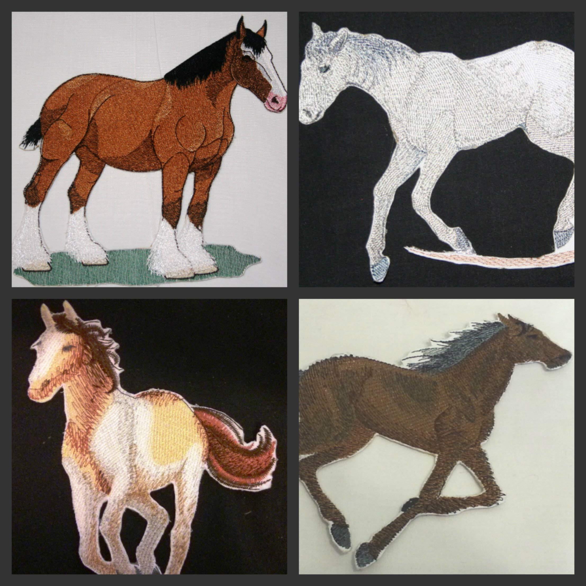 Custom and Unique Spirit of Running Stallions [Running Horses] Embroidered Iron On/Sew Patch [9" x7"]]