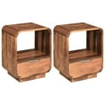 thumbnail image 2 of vidaXL Nightstand 2 Pcs Storage Cabinet Bedside Table Solid Wood, 2 of 17