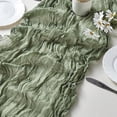 thumbnail image 6 of Ksopiavobs 2 Pack Cheesecloth Table Runner 35 x 118 Inches Gauze Table Runner 10Ft Boho Rustic Decorations for Wedding Decor Reception Bridal Shower Holiday Party, Sage Green, 6 of 7