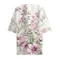 thumbnail image 4 of Xdegoge Short Sleeve Womens Tops Plus Size V Neck T Shirt Floral Printed Summer Tunic Tops Oversized Loose Fit Boho Blouses, 4 of 5