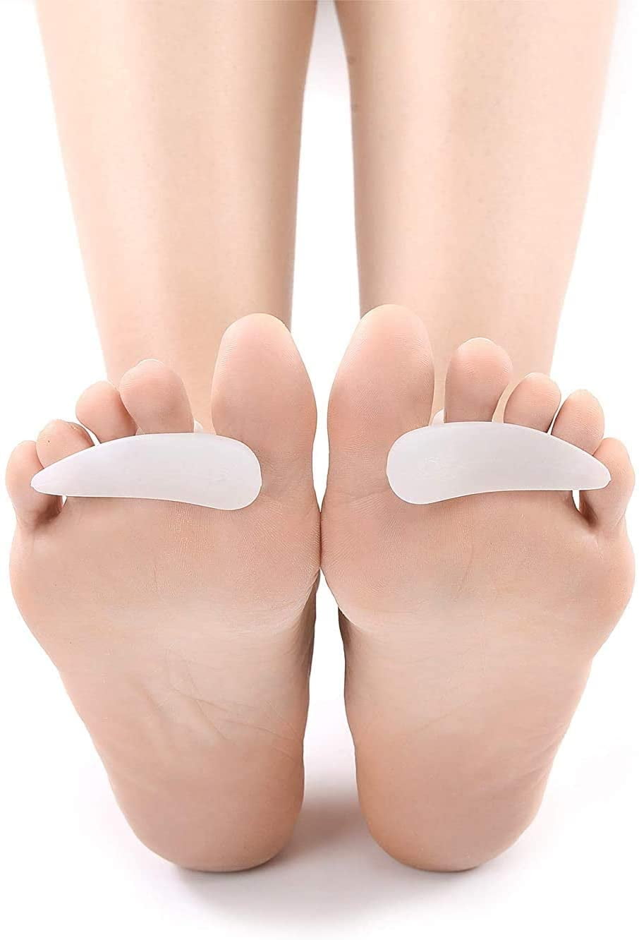 4Pair/8Pcs Gel Hammer Toe Crest Cushions, Right/Left Hammertoe Gel Support Pads, Straightener and Corrector for Curled, Curved, Crooked, Overlapping, Clubbed Claw and Mallet Toes Curling Relief