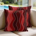 thumbnail image 2 of 16x16 Pillow Covers Set of 2, Red Ombre Square Throw Pillow Covers for Couch/Sofa/Living Room, Abstract Art Moire Ocean Waves Decorative Soft Pillowcases for Couch Throw Pillows with Hidden Zipper, 2 of 9