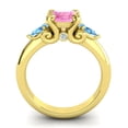 thumbnail image 4 of 2.50 Carat Unique Round Cut Pink Sapphire & Blue Topaz Gemstone Engagement Ring for Women Solid 14K Yellow Gold Size 7.5 by Diamond-Capitals, 4 of 8