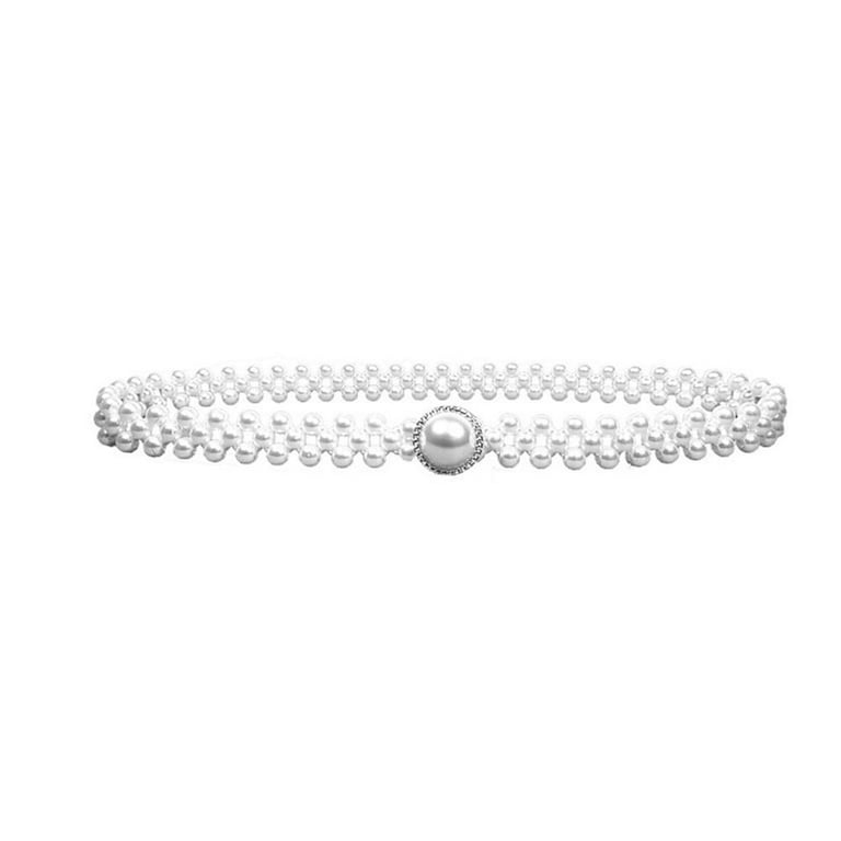 Pearl Belt White Waist Chain for Adjustable Dresses,Women Pearl Belt White Waist Chain for Adjustable Dresses,Women