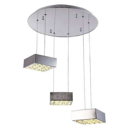 

Bethel CHROME FRAME LED BOX LIGHT FIXTURE WITH CLEAR CRYSTAL BOTTOM