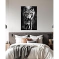 thumbnail image 2 of HFDF Large Canvas Wall Art Wolf Decor Black and White Picture Wolf and Cub Patg Wild Animal Poster Modern Artwork for Kids Room Livg Room Bedroom Home Decor (Artwork-3,) 12x16inch Framed, 2 of 5