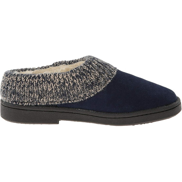 Clarks Women s Knit Scuff Leather Rounded Toe Slip On Slippers Clogs Mules Blue 11 Walmart