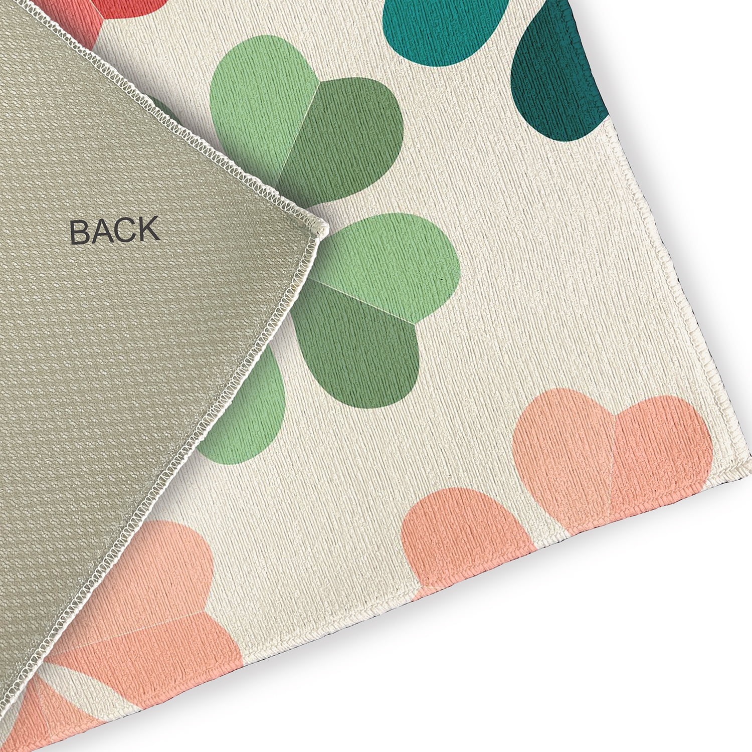Simply Daisy 2' x 3' Ocean Abyss Green Lucky Patch St. Patrick's Day Chenille Indoor/Outdoor Rug
