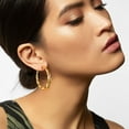 thumbnail image 3 of U7 Large Big Hoop Earring for Women Stainless Steel Gold Plated Bamboo Earrings 40mm Christmas Anniversary Gift for Mother Wife, 3 of 8