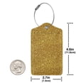 thumbnail image 4 of Disketp 1 Luggage Tag For Suitcase,Gold Glitter Leather Baggage Tag With Stainless Steel Loop Privacy Cover For Women Men Girls, 4 of 5