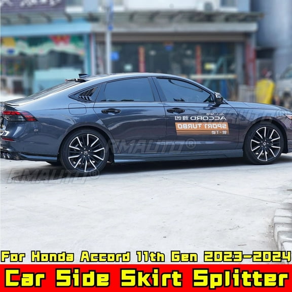 For Honda Accord 11th Gen 2023-2024 Body Kit Side Skirt Guard Carbon Fiber Look Sport Style Side Skirt Splitter Car Accessories
