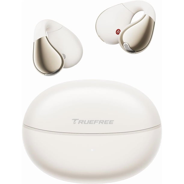 truefree B1 Audífonos de Oído Abierto Inalámbricos Bluetooth 5.4 Opean-Ear Graves dinámicos, 4 mics para Llamadas claras, conexión Dual, Ajuste Ligero y Seguro, Ideales para Deportes, Control de App