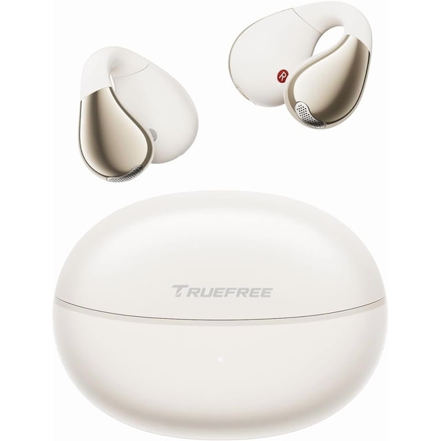 truefree B1 Audífonos de Oído Abierto Inalámbricos Bluetooth 5.4 Opean-Ear Graves dinámicos, 4 mics para Llamadas claras, conexión Dual, Ajuste Ligero y Seguro, Ideales para Deportes, Control de App