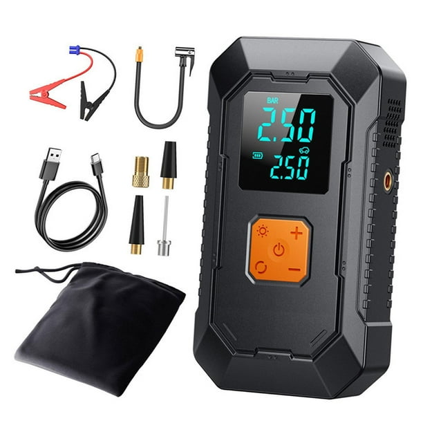 Compresor de aire para automóvil,Compresor de aire para arrancador de coche de 12 V y 150 PSI,Bomba de aire portátil para arrancar baterías de coche,Pantalla digital LED del arrancador de