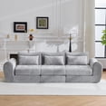 thumbnail image 2 of 101.5" Modular Sectional Sofa,Chenille Cloud Sofa Couch Convertible Folding Sofa Bed for Living Room,Bedroom,Apartment,Grey, 2 of 8
