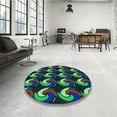 thumbnail image 4 of Ahgly Company Machine Washable Indoor Rectangle Transitional Night Blue Area Rugs, 5' x 7', 4 of 7