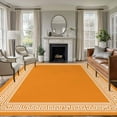 thumbnail image 2 of Orange Greek Key Large Area Rugs for Bedroom Living Room, Soft Non Slip Carpet Bedside Rug, White Greece Ancient Farmhouse Geo Rectangular Floor Cover Kitchen Accent Rug 8'x10' for Dining Room/Office, 2 of 9