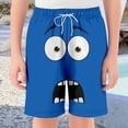 thumbnail image 2 of Gelikeya Boys Shorts Stylish Summer Swim Trunks Quick Drying Beachwear Sports Swimming Board Shorts Holiday Party Bathing Suits #03 Blue, 3-4 Years, 2 of 4