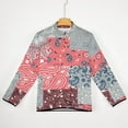 thumbnail image 5 of Paisley Patchwork Quilt Men's Stand Collar Sweater Long Sleeve Clothing Loose Fit Sports Sweater, 5 of 8