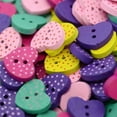 thumbnail image 5 of 100 Pcs 2 Holes Love Heart Dot Wood Sewing Buttons, 5 of 5