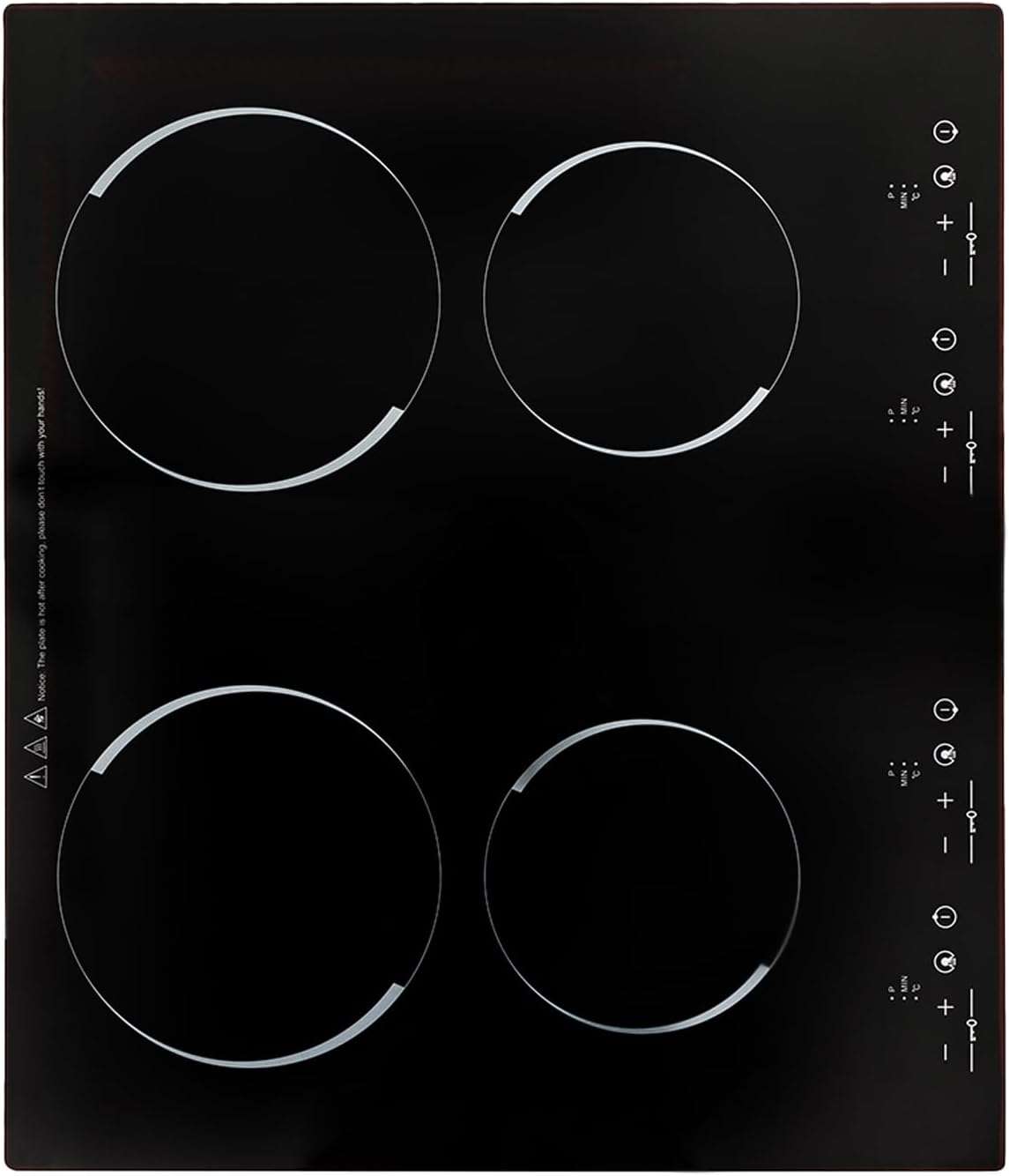 23 Inch Countertop Electric Cooktop 4 Burner,110V Plug in Electric Stovetop