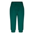 thumbnail image 4 of Lovskoo Capri Pants for Women Solid Color Loose Soft Drawstring Workout Yoga Pants Outdoor Sports Casual Lounge Pants with Pockets Green, 4 of 7